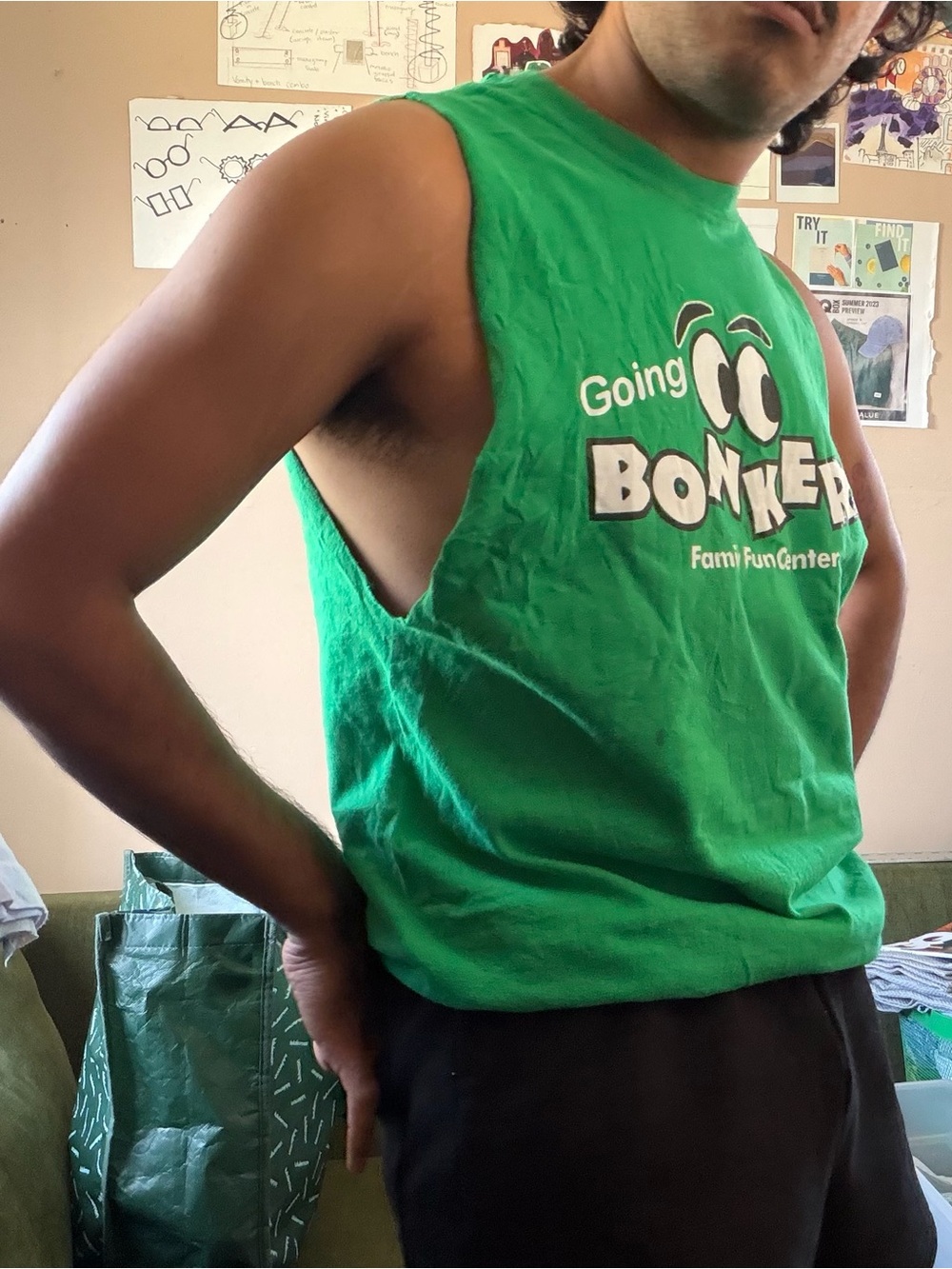 Men’s Gymbro Green STAFF Tank Top - Gildan